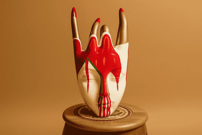 Hand-Painted Resin Face Sculpture – Modern Art Decor with Dripping Paint Effect | Spooky & Unique Figurines