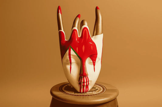 Hand-Painted Resin Face Sculpture – Modern Art Decor with Dripping Paint Effect | Spooky & Unique Figurines