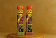 Rajasthani Wooden Royal Guard Statues – Handcrafted Decorative Pair – Ethnic Indian Home Decor Showpiece