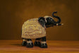 Black & Gold Resin Elephant Showpiece – Embossed Royal Design – Good Luck Decor for Home, Office & Gifting