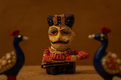 Handcrafted Rajasthani Wooden Musician Set – Colorful Folk Art Home Decor – Indian Cultural Figurines