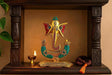 Brass Ganesha Idol with Turquoise & Coral Stone Inlay - Handcrafted Ganesh Murti Statue