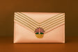 Handcrafted Satin Envelope Clutch with Lotus Motif - Festive Gota Work Bag