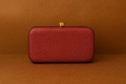 Luxury Shimmer Box Clutch - Hard Shell Evening Minaudière / Party Purse
